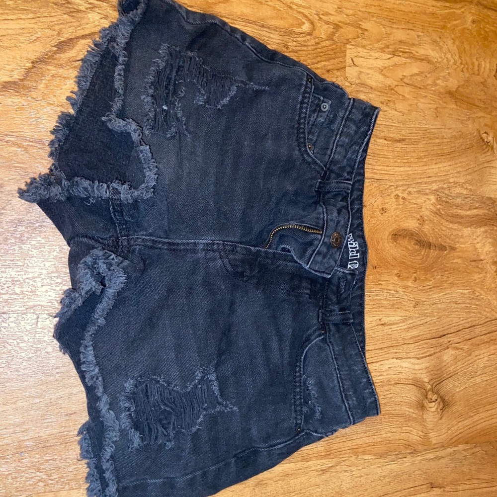 Ripped jean shorts
